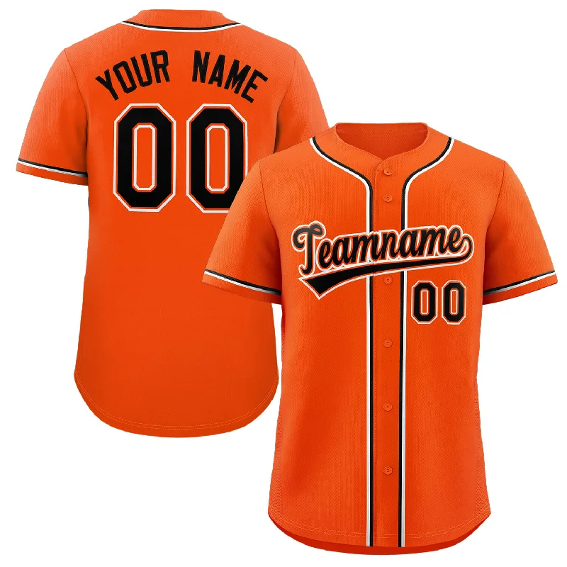 Baseball Jersey for Group Fan Merchandise-Custom Orange Black-White Classic Style Authentic Baseball Jersey