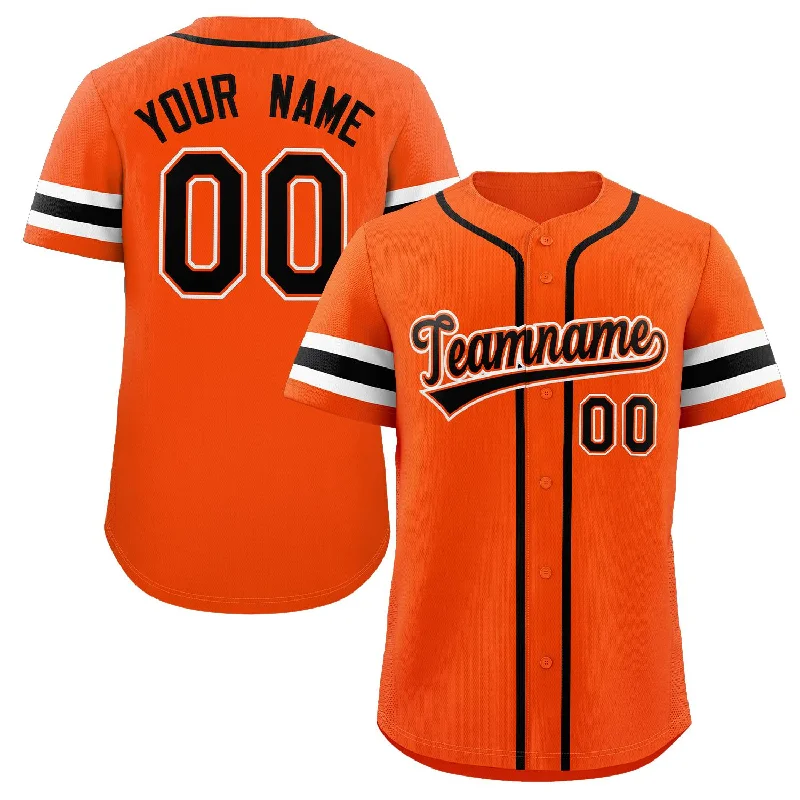 Baseball Jersey for School Spirit Jerseys for Fans-Custom Orange Black-White Classic Style Authentic Baseball Jersey