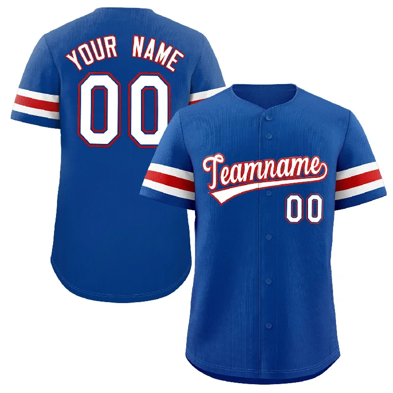 Baseball Jersey for Vintage Designs-Custom Royal White-Red Classic Style Authentic Baseball Jersey