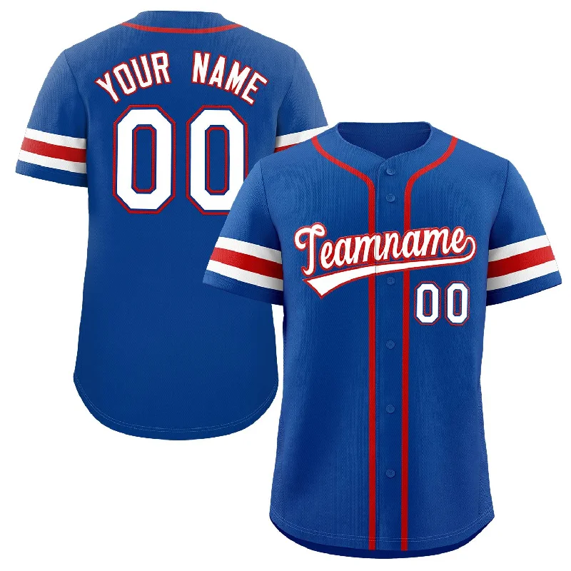 Baseball Jersey for Team Merchandise for Events-Custom Royal White-Red Classic Style Authentic Baseball Jersey