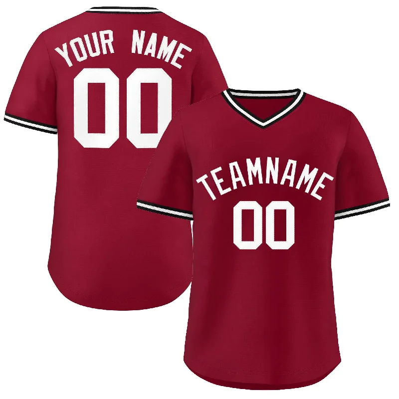 Baseball Jersey for Custom Team Jerseys-Custom Crimson Classic Style Personalized Authentic Pullover Baseball Jersey