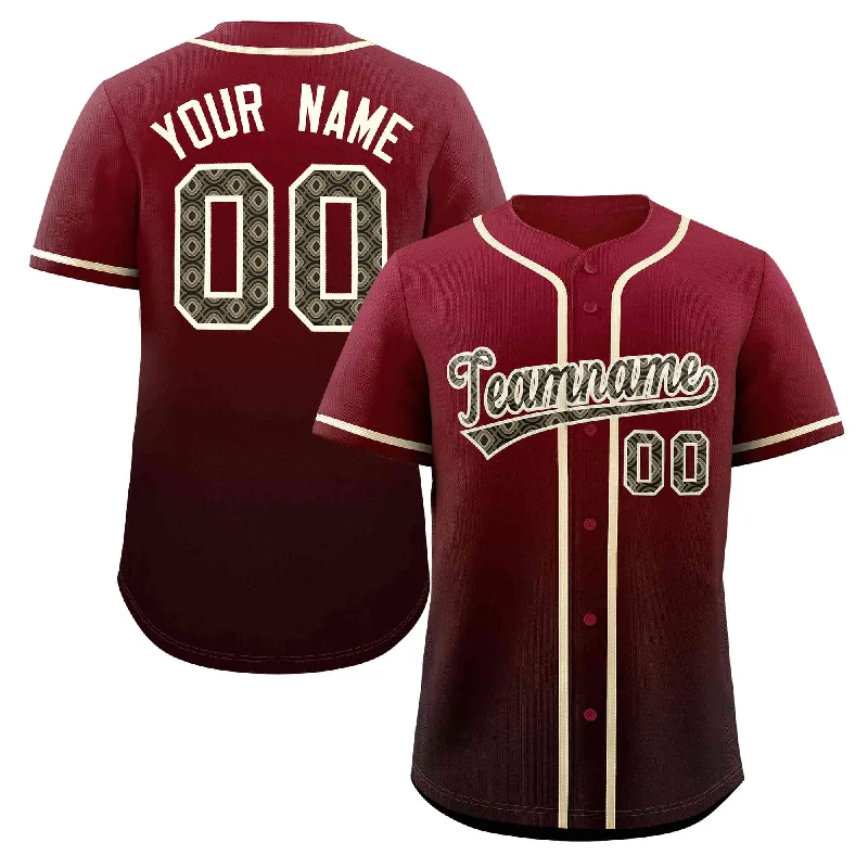 Baseball Jersey for Championship Games-Custom Gradient Fashion Baseball Jersey Personalized Ethnic Pattern Name Number for Men Women Youth