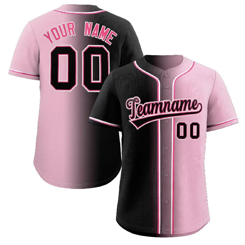 Baseball Jersey for Personalized Jerseys for Kids-Custom Pink Black-Pink Gradient Fashion Authentic Baseball Jersey