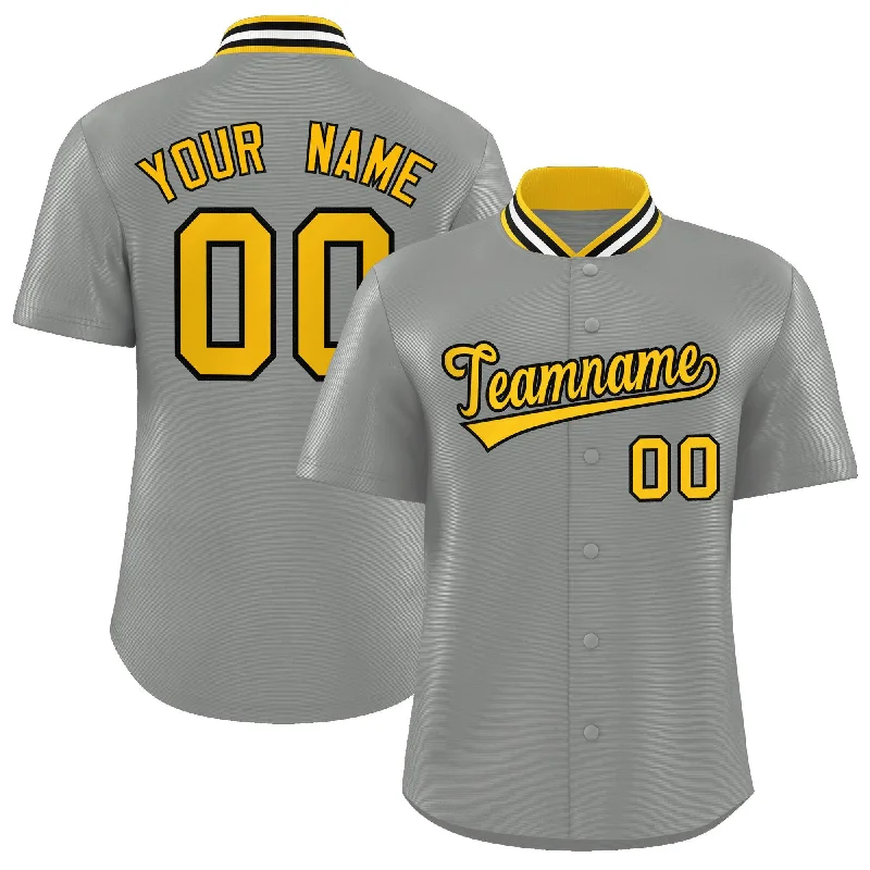 Baseball Jersey for Customized Jerseys for Baseball Leagues-Custom Gray Classic Style Authentic Stand Collar Baseball Jersey