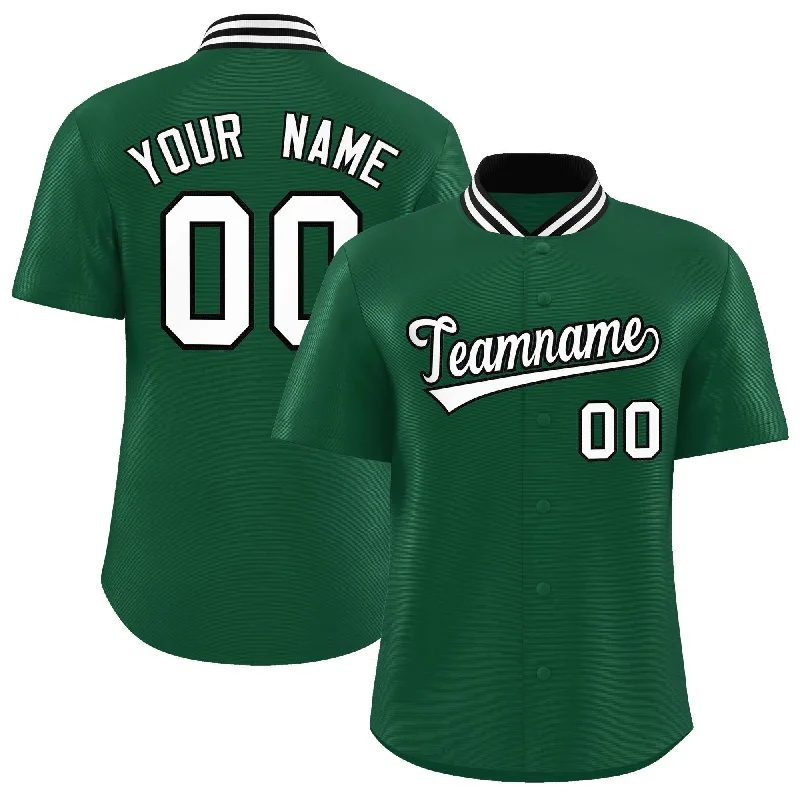 Baseball Jersey for Personalized Fanwear-Custom Green Classic Style Authentic Stand Collar Baseball Jersey