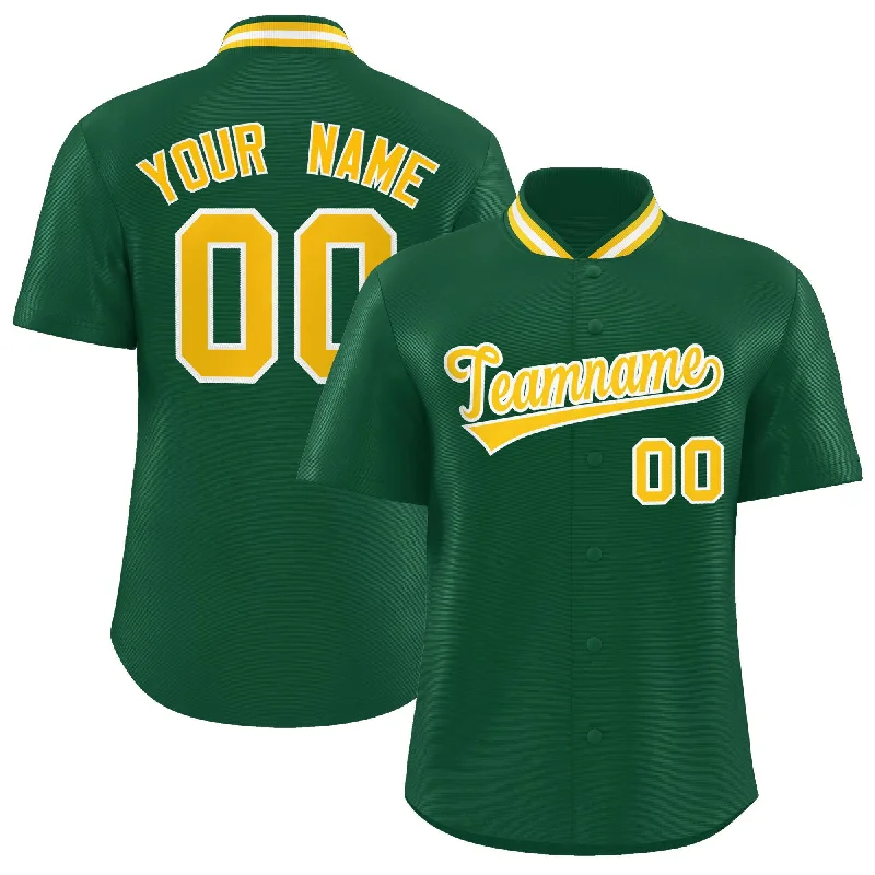 Baseball Jersey for Group Apparel for Teams-Custom Green Classic Style Authentic Stand Collar Baseball Jersey