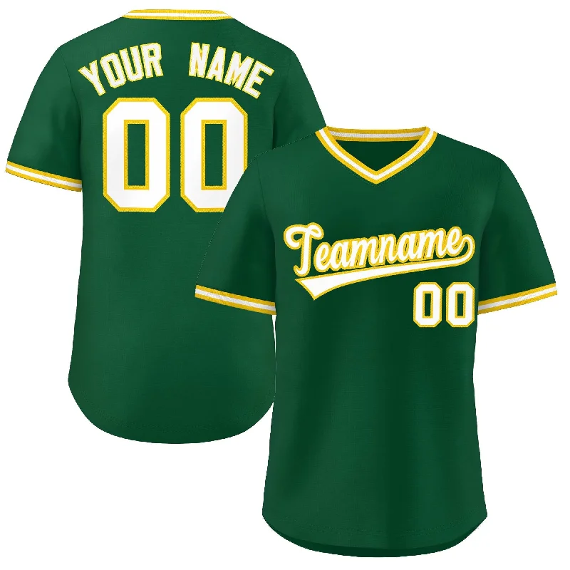 Baseball Jersey for Retro Style Jerseys-Custom Green White Classic Style Outdoor Authentic Pullover Baseball Jersey