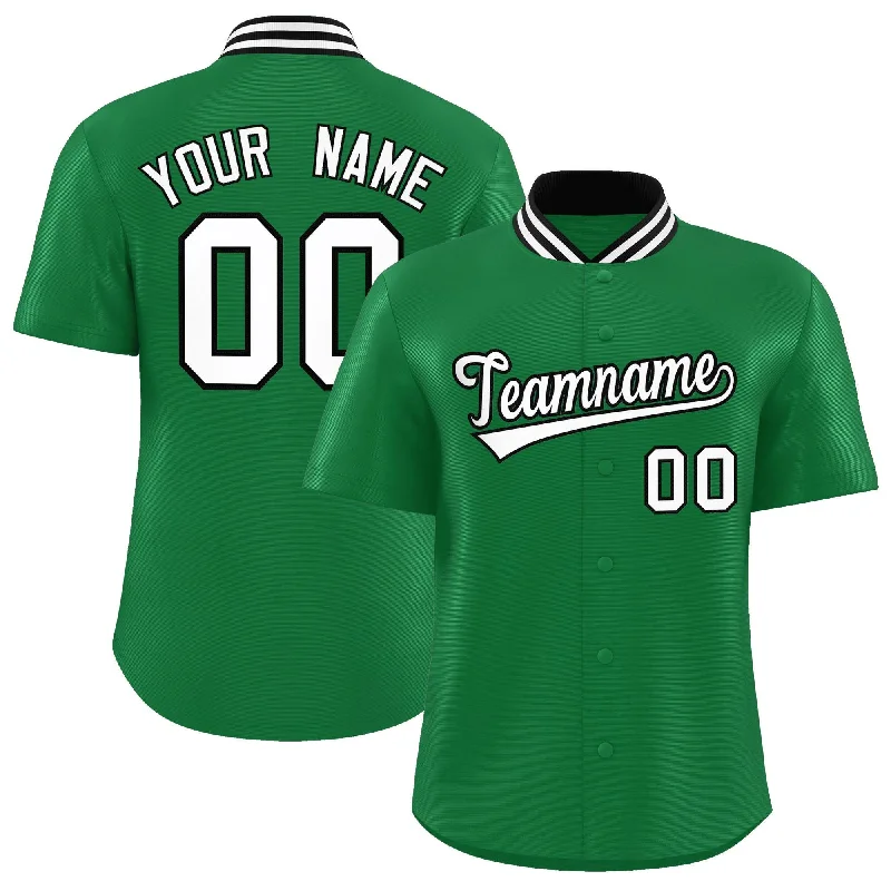 Baseball Jersey for Personalized Player Names-Custom Kelly Green Classic Style Authentic Stand Collar Baseball Jersey