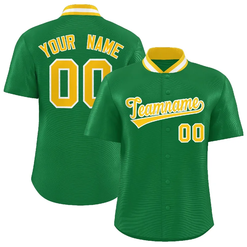 Baseball Jersey for Player Recognition-Custom Kelly Green Classic Style Authentic Stand Collar Baseball Jersey