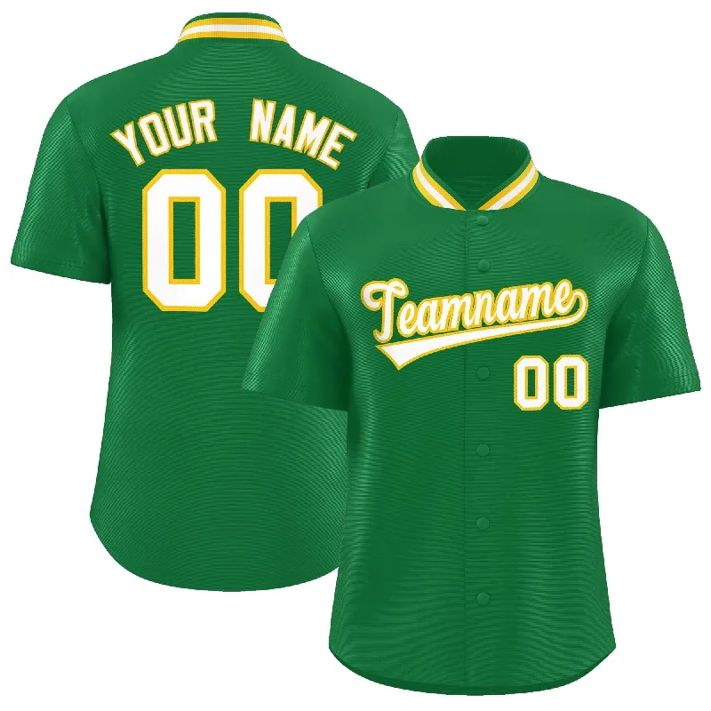 Baseball Jersey for Baseball League Apparel-Custom Kelly Green Classic Style Authentic Stand Collar Baseball Jersey