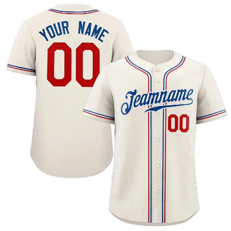 Baseball Jersey for Fun Local Events and Tournaments-Custom Cream Royal-White Classic Style Authentic Baseball Jersey