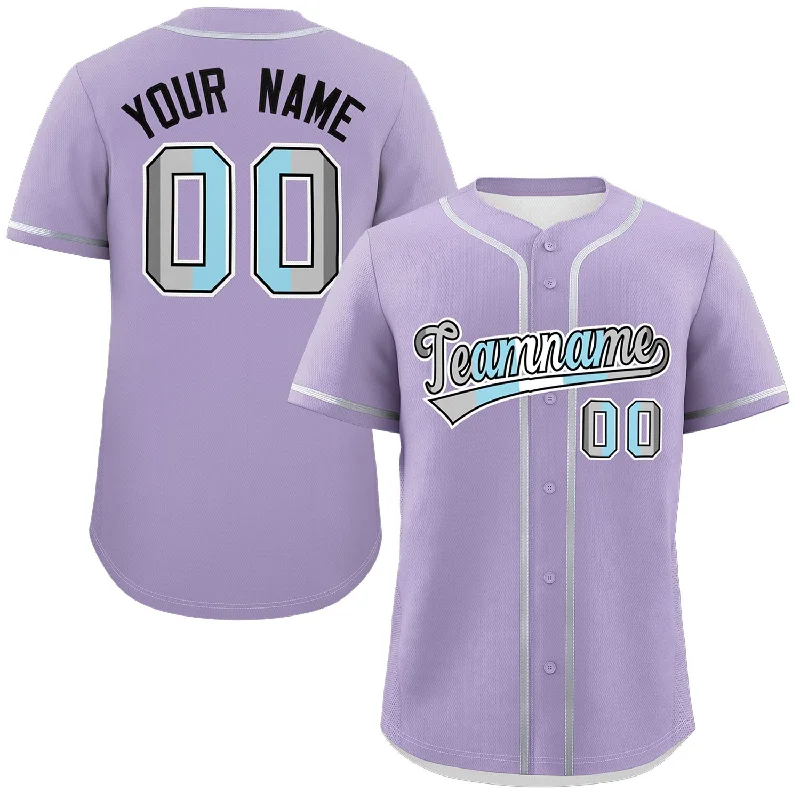 Baseball Jersey for Baseball Fan Gifts for Birthdays-Custom Light Purple Demiboy For Pride Month Classic Style Authentic Baseball Jersey