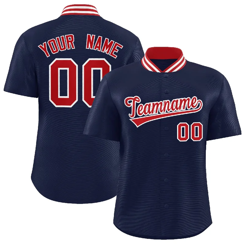 Baseball Jersey for Limited-Edition Baseball Team Jerseys-Custom Navy Classic Style Authentic Stand Collar Baseball Jersey