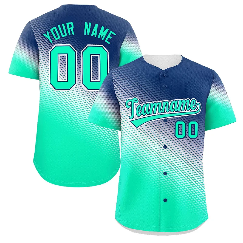 Baseball Jersey for Personalized Jerseys for Kids-Custom Navy Neon Green Tiny Spot Gradient Fashion Authentic Baseball Jersey