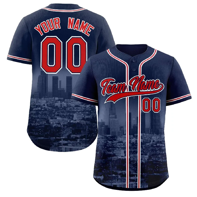 Baseball Jersey for Professional Baseball Teams-Custom Navy Red-Navy Los Angeles City Connect Baseball Jersey