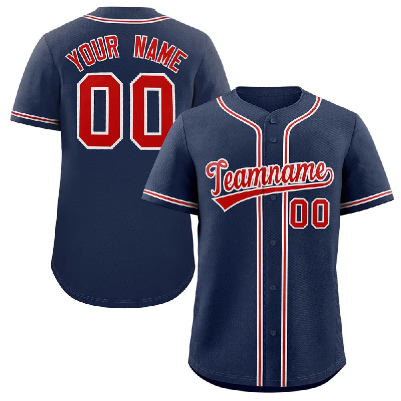 Baseball Jersey for Baseball Jerseys for Supporters-Custom Navy Red-White Classic Style Authentic Baseball Jersey