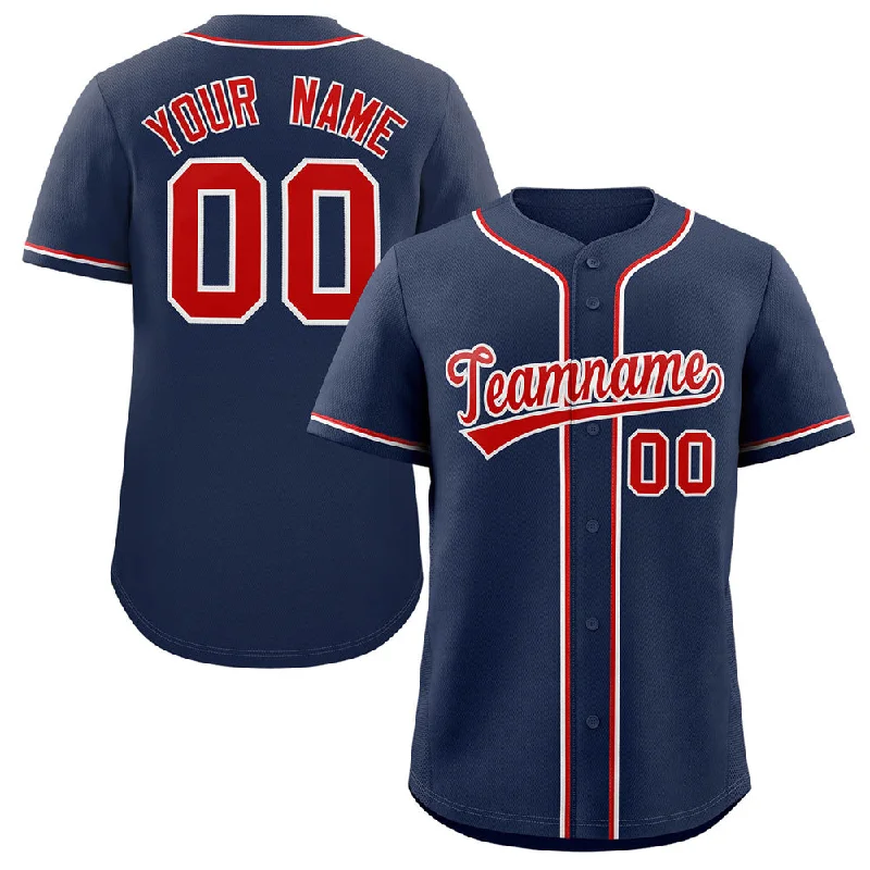 Baseball Jersey for Personalized Jerseys for Events-Custom Navy Red-White Classic Style Authentic Baseball Jersey