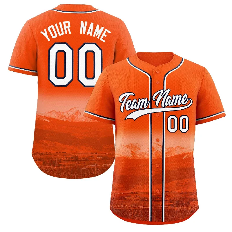 Baseball Jersey for Custom Jerseys for Local Baseball Teams-Custom Orange White-Navy Denver City Connect Baseball Jersey