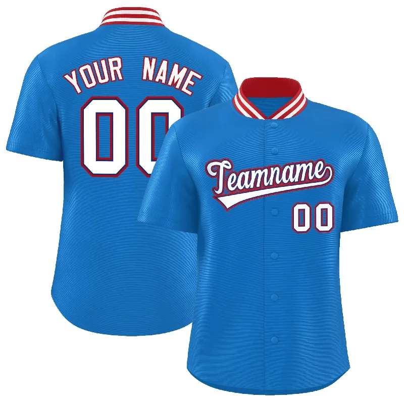 Baseball Jersey for Official Game Day Gear-Custom Panther Blue Classic Style Authentic Stand Collar Baseball Jersey