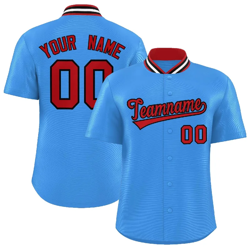 Baseball Jersey for Retro-Inspired Team Gear-Custom Powder Blue Classic Style Authentic Stand Collar Baseball Jersey