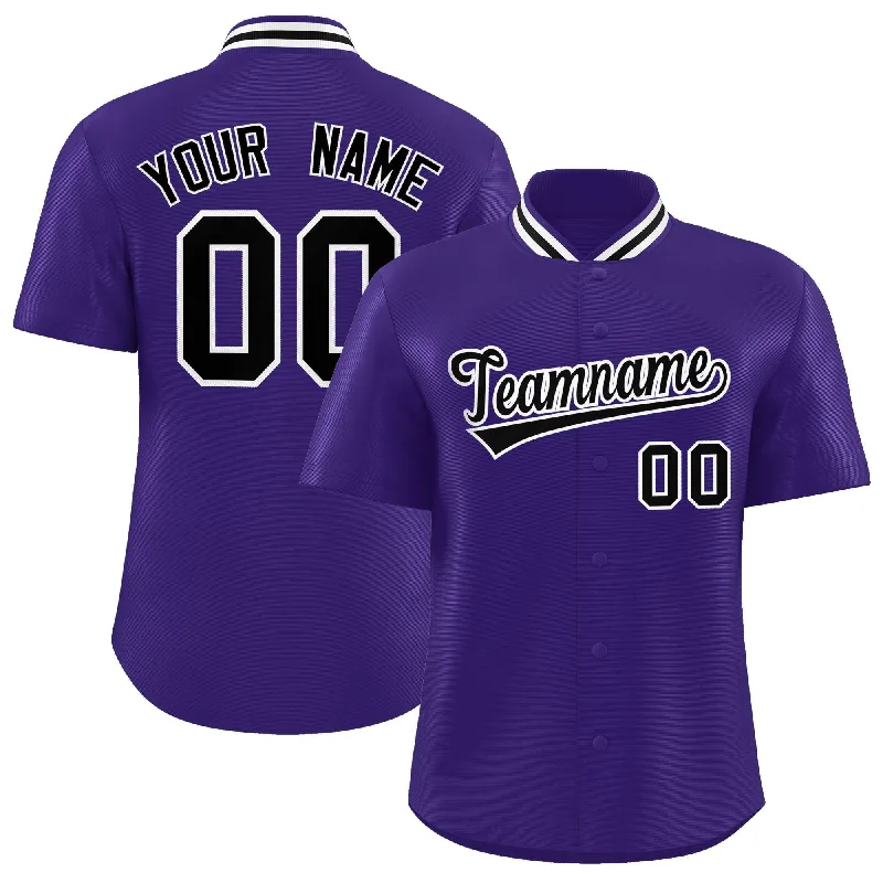 Baseball Jersey for Exclusive Baseball Gear for Fans-Custom Purple Classic Style Authentic Stand Collar Baseball Jersey