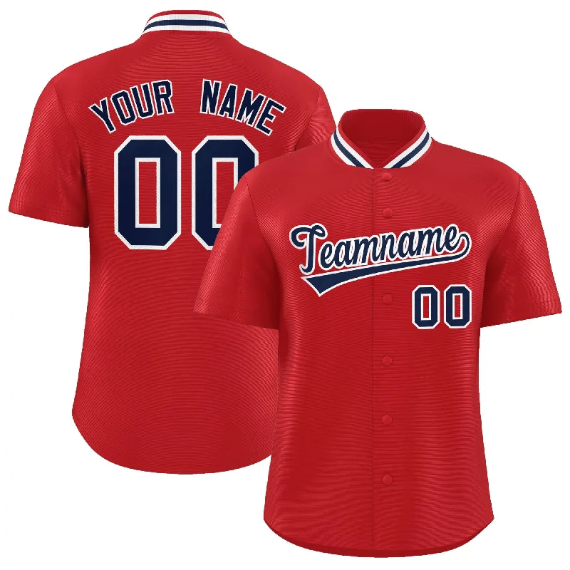 Baseball Jersey for Special Baseball Tournament Jerseys-Custom Red Classic Style Authentic Stand Collar Baseball Jersey