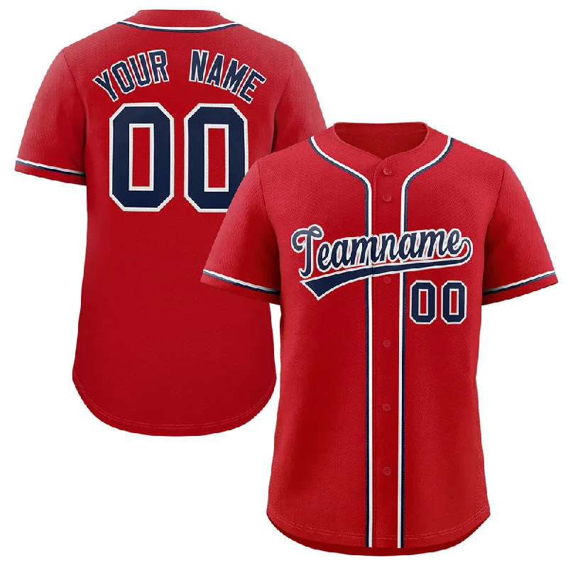 Baseball Jersey for Personalized Baseball Team Wear-Custom Red Navy-White Classic Style Authentic Baseball Jersey