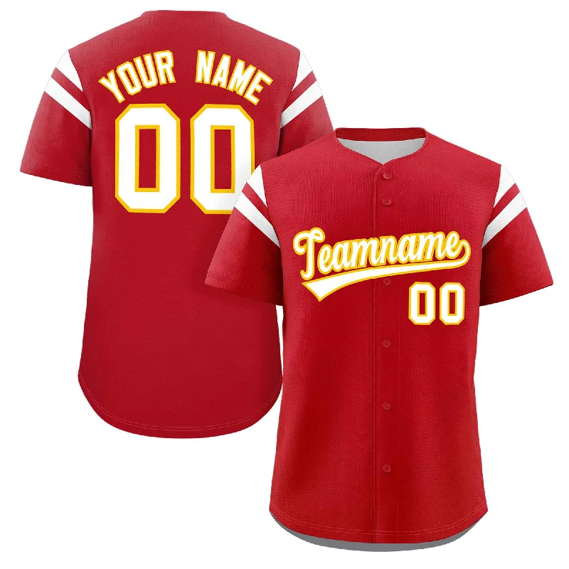 Baseball Jersey for Group Sports Jerseys-Custom Red White Classic Style Personalized Full Button Authentic Baseball Jersey