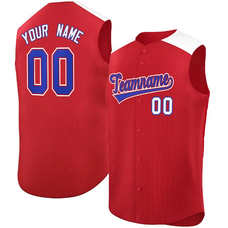 Baseball Jersey for School Spirit Wear-Custom Red White Personalized Classic Authentic Sleeveless Baseball Jersey