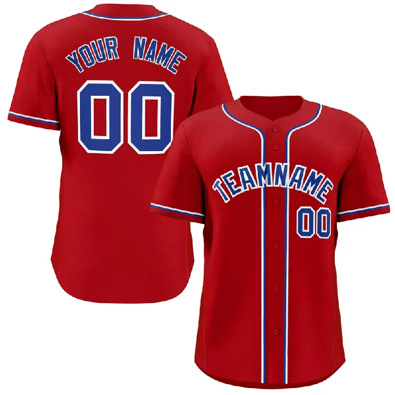 Baseball Jersey for Sports Tournaments-Custom Red Royal-White Classic Style Authentic Baseball Jersey