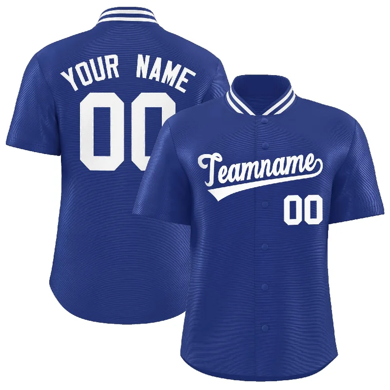 Baseball Jersey for Baseball Players and Fans-Custom Royal Classic Style Authentic Stand Collar Baseball Jersey