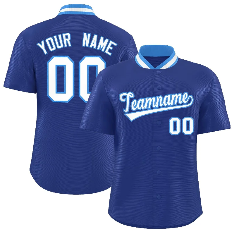 Baseball Jersey for Official Team Jerseys-Custom Royal Classic Style Authentic Stand Collar Baseball Jersey