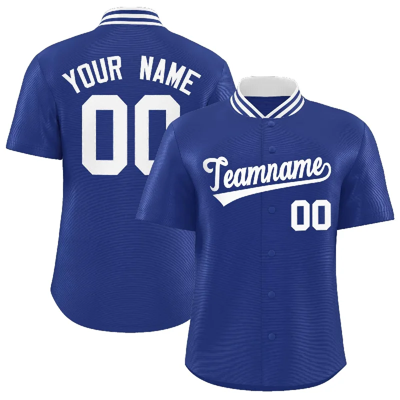 Baseball Jersey for Local Baseball League Gear-Custom Royal Classic Style Authentic Stand Collar Baseball Jersey