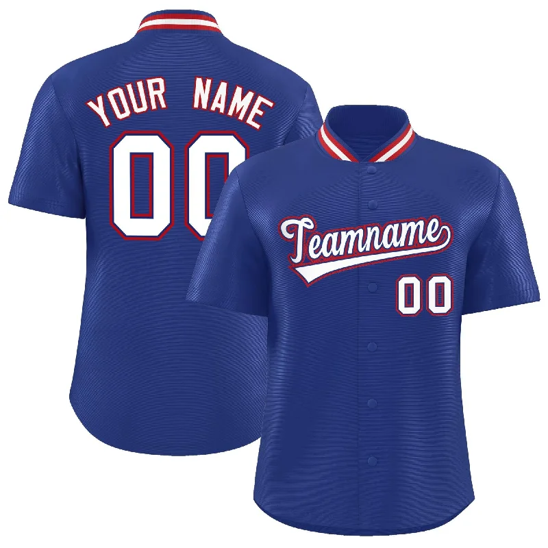 Baseball Jersey for Custom Baseball Shirts-Custom Royal Classic Style Authentic Stand Collar Baseball Jersey