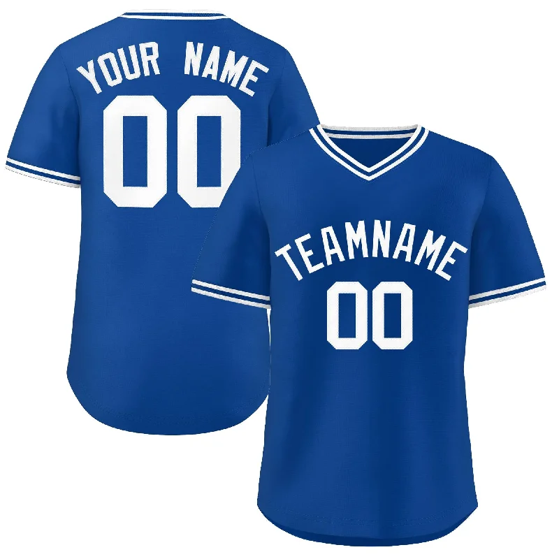 Baseball Jersey for Special Event Apparel-Custom Royal White Classic Style Personalized Authentic Pullover Baseball Jersey