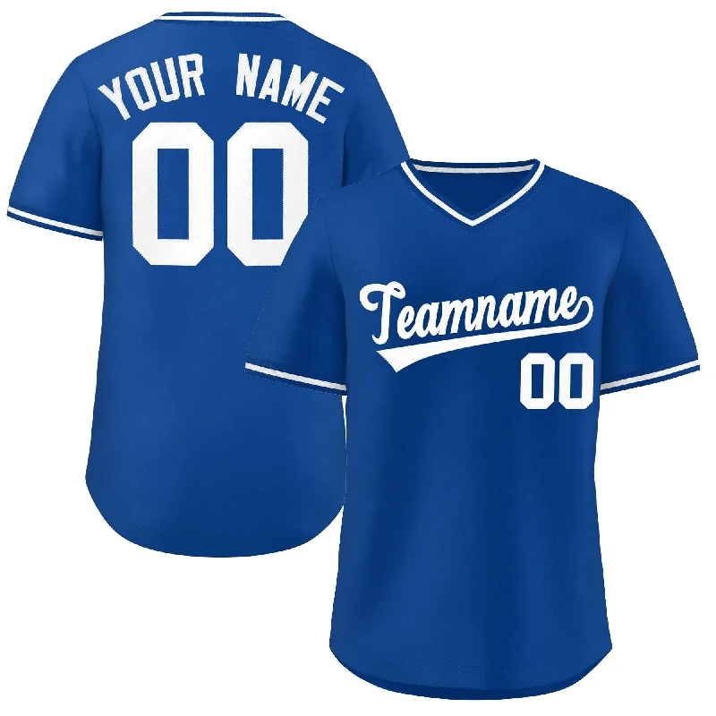 Baseball Jersey for Custom Team Wear for Leagues-Custom Royal White-Royal Classic Style Outdoor Authentic Pullover Baseball Jersey