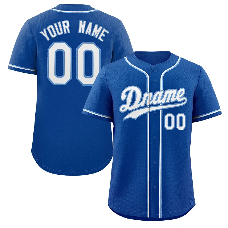 Baseball Jersey for Kids-Custom Royal White-Light Blue Classic Style Authentic Baseball Jersey