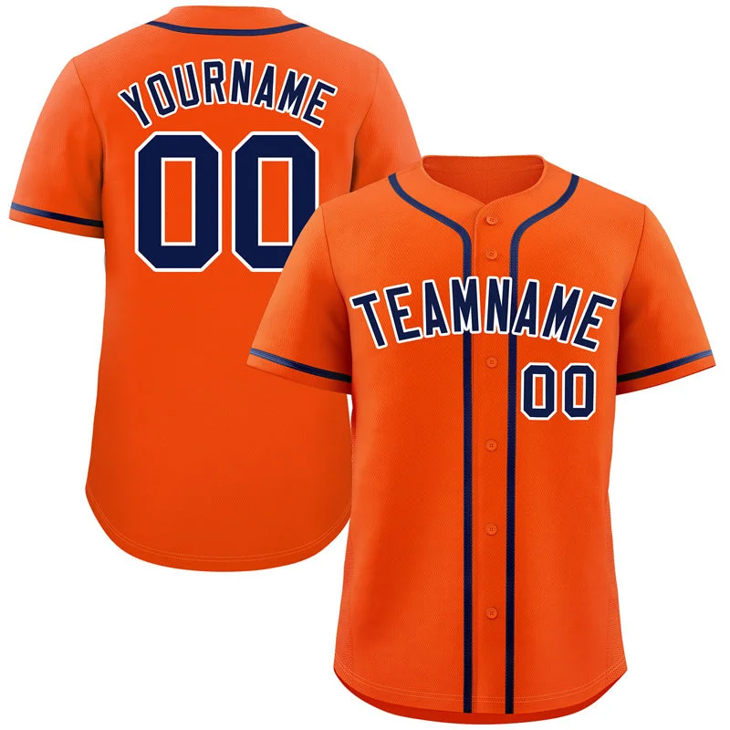 Baseball Jersey for Baseball Players and Fans-Custom Orange Navy-White Bull Classic Style Authentic Baseball Jersey