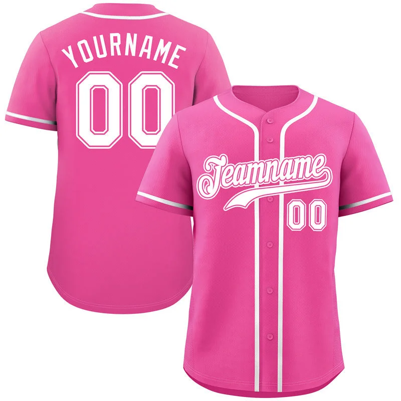 Baseball Jersey for Special Edition Baseball Fan Gear-Custom Pink White-Pink Classic Style Authentic Baseball Jersey