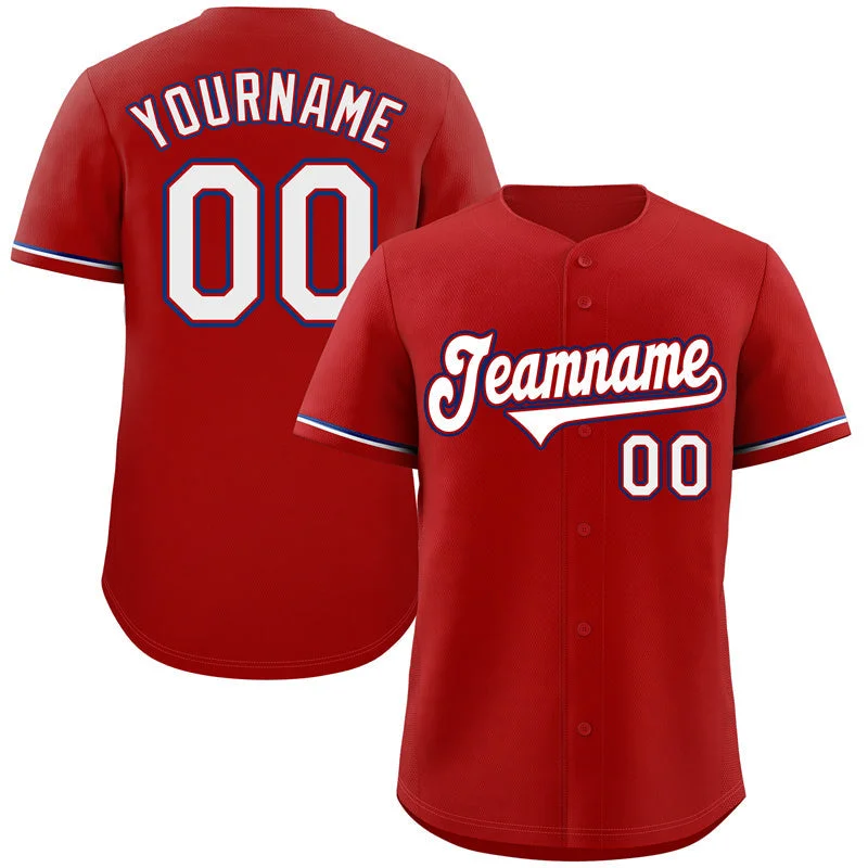 Baseball Jersey for Baseball Fan Apparel for Events-Custom Red White-Royal Classic Style Authentic Baseball Jersey