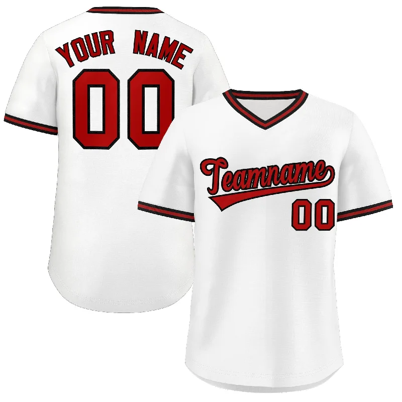 Baseball Jersey for Local Team Apparel for Baseball-Custom White Black Classic Style Outdoor Authentic Pullover Baseball Jersey