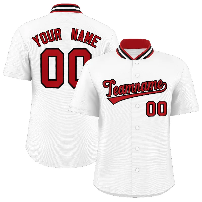 Baseball Jersey for Fun Family Baseball Games-Custom White Classic Style Authentic Stand Collar Baseball Jersey