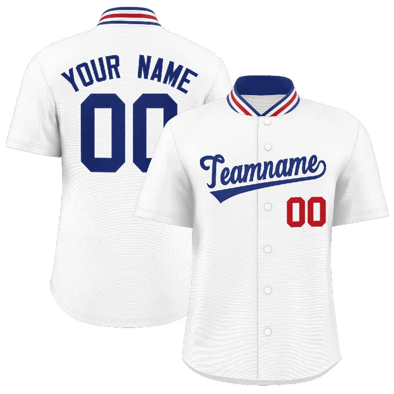 Baseball Jersey for Professional Baseball Team Gear-Custom White Classic Style Authentic Stand Collar Baseball Jersey