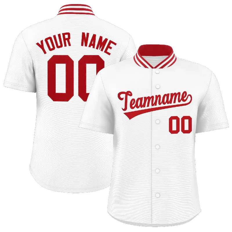 Baseball Jersey for Team Spirit Apparel for Fans-Custom White Classic Style Authentic Stand Collar Baseball Jersey