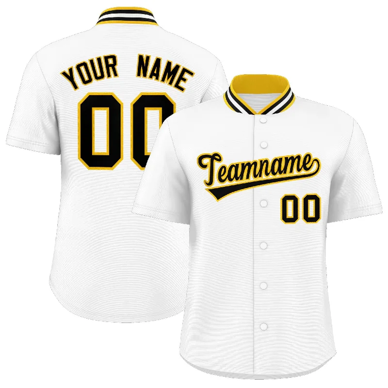 Baseball Jersey for Custom Team Apparel for Schools-Custom White Classic Style Authentic Stand Collar Baseball Jersey