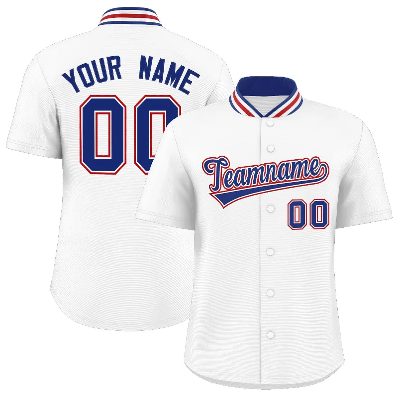 Baseball Jersey for Kids’ Baseball Team Gear-Custom White Classic Style Authentic Stand Collar Baseball Jersey