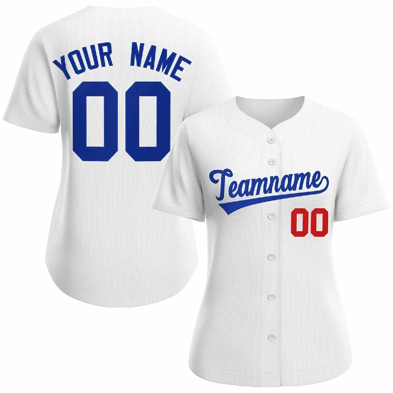 Baseball Jersey for Personalized Jerseys for Events-Custom White Royal Classic Style Baseball Jersey for Women